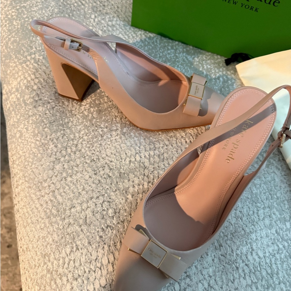 Kate Spade Bowlie Sling Heels Elegant Design - Picture 12 of 14